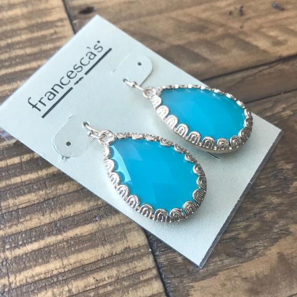 Teal and gold earrings from Francesca’s - Picture 2 of 3